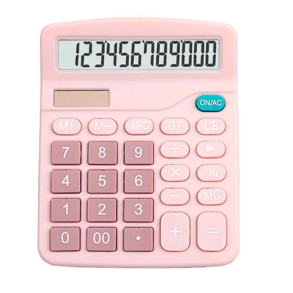 FMURY - Calculadora solar de escritorio de 12 dígitos, botones grandes, herramienta de contabilidad financiera, botones grandes para estudiantes escolares (E)