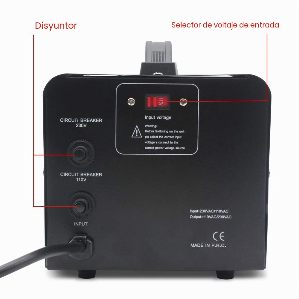 Cantonape Convertidor de Transformador de Voltaje de 2000 W, Conversión de 110-120 V a 220-240 V y de 220-240 V a 110-120 V, 2 Salidas de EE. UU., 2 Salidas Universales