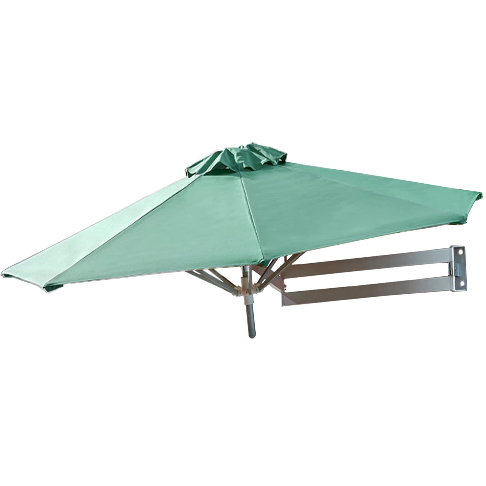 WDSOPK Patio Umbrella 7.2Ft/8.2Ft Parasol Folding Telescopic Outdoor Hanging Umbrellas Wall-Mounted Save Space All Aluminum Bracket Sun Protection for Garden-250cm(Green-220cm)