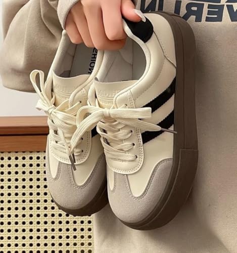 Cute Retro Chunky Sole Walking Sneakers for Women – Comfortable Aesthetic Shoes for Daily Wear & Training US 5.5-83