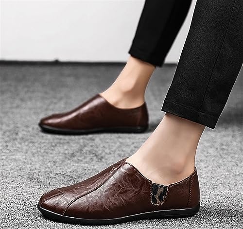 Men's Flat Heel Moccasins Two Wearing Ways Comfortable Slippers Low Top Wear Resistant Formal Loafers Leather Lined Soft Sole Walking Dress Shoes4