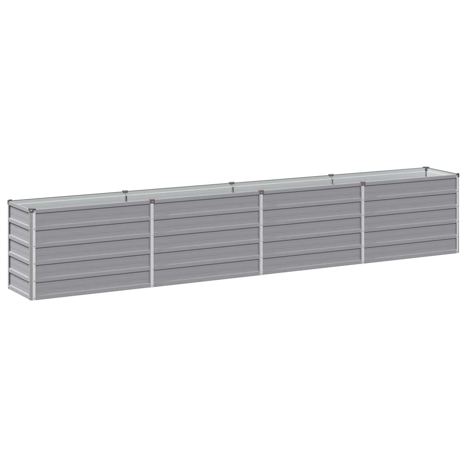 vidaXL Raised Garden Bed Grey 320 x 40 x 55 cm cold-rolled steel