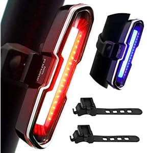 DONPEREGRINO B2-110 Lumen Hoge helderheid Rood/Blauw achterlicht, krachtige LED fiets achterlicht USB oplaadbaar voor…