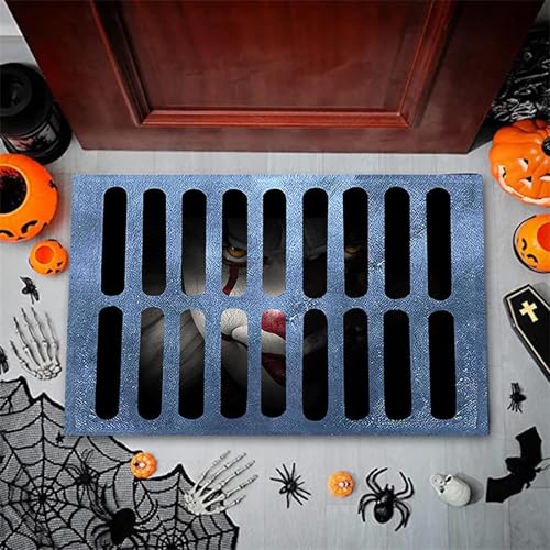 Halloween Door Mat, Outdoor Front Door Mats for Halloween Decorations, Halloween Decor Scary, Halloween Hallway Decor, 40x60cm Polyester Rug with Cartoon Design