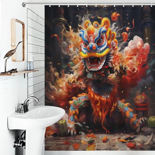 Rideau de douche anti-éclaboussures 140x183cm lavable pour sol sec - 6