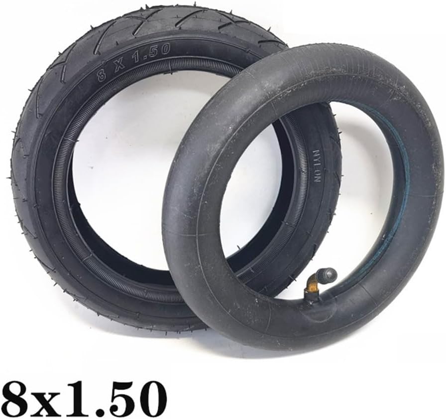 8 inch 8x1.50 Inner Tube Outer Tyre for Tricycle Baby Carriage 8 * 1.5 Rubber Tire Replacement Wheels(Set)