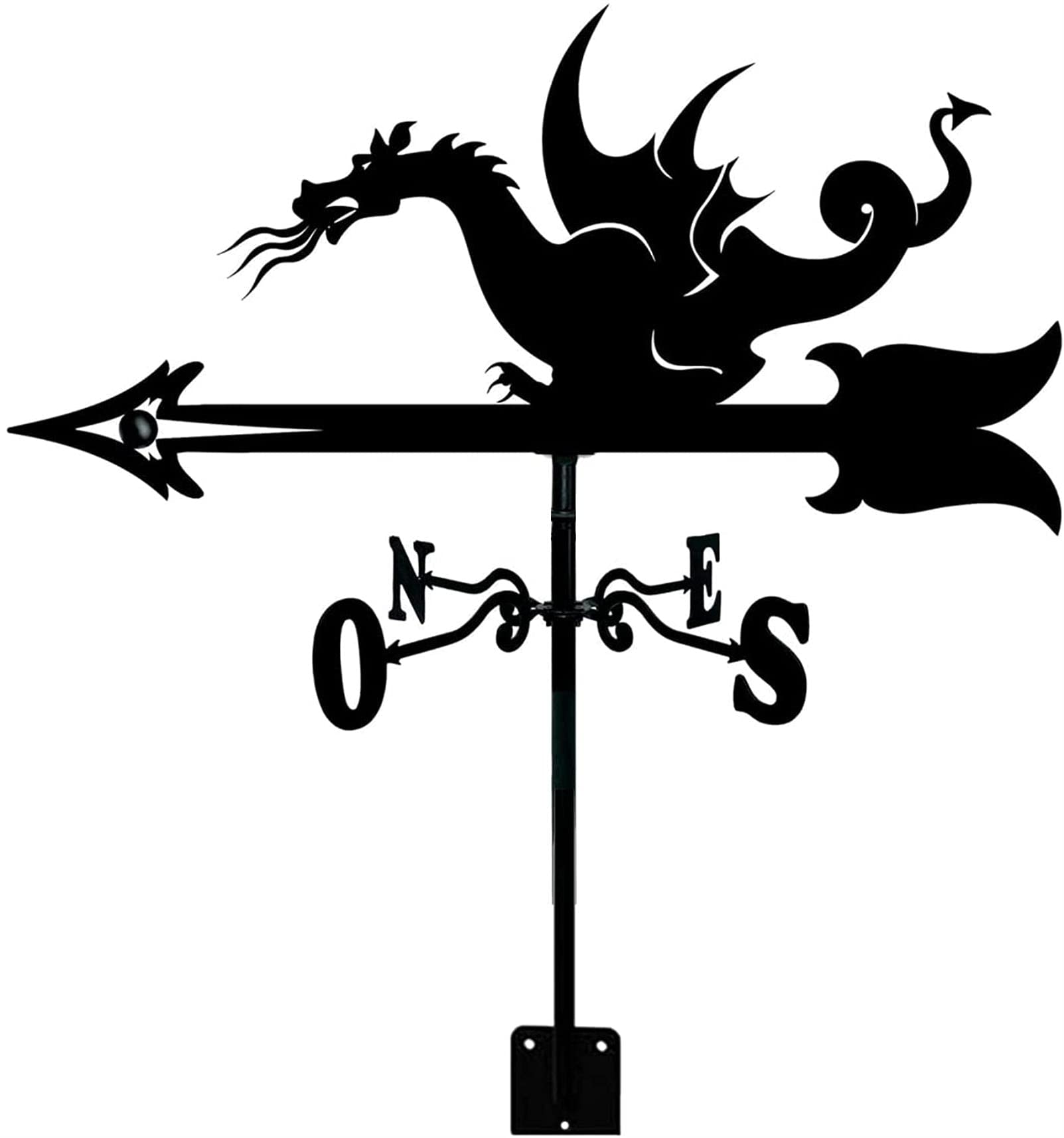 WIQUYBML Exquisite Metal Weather Vane Ornament Wind Vanes Stainless Steel Weathervane for Garden Creative Dragon Stake Direction Indicator Stake(C)