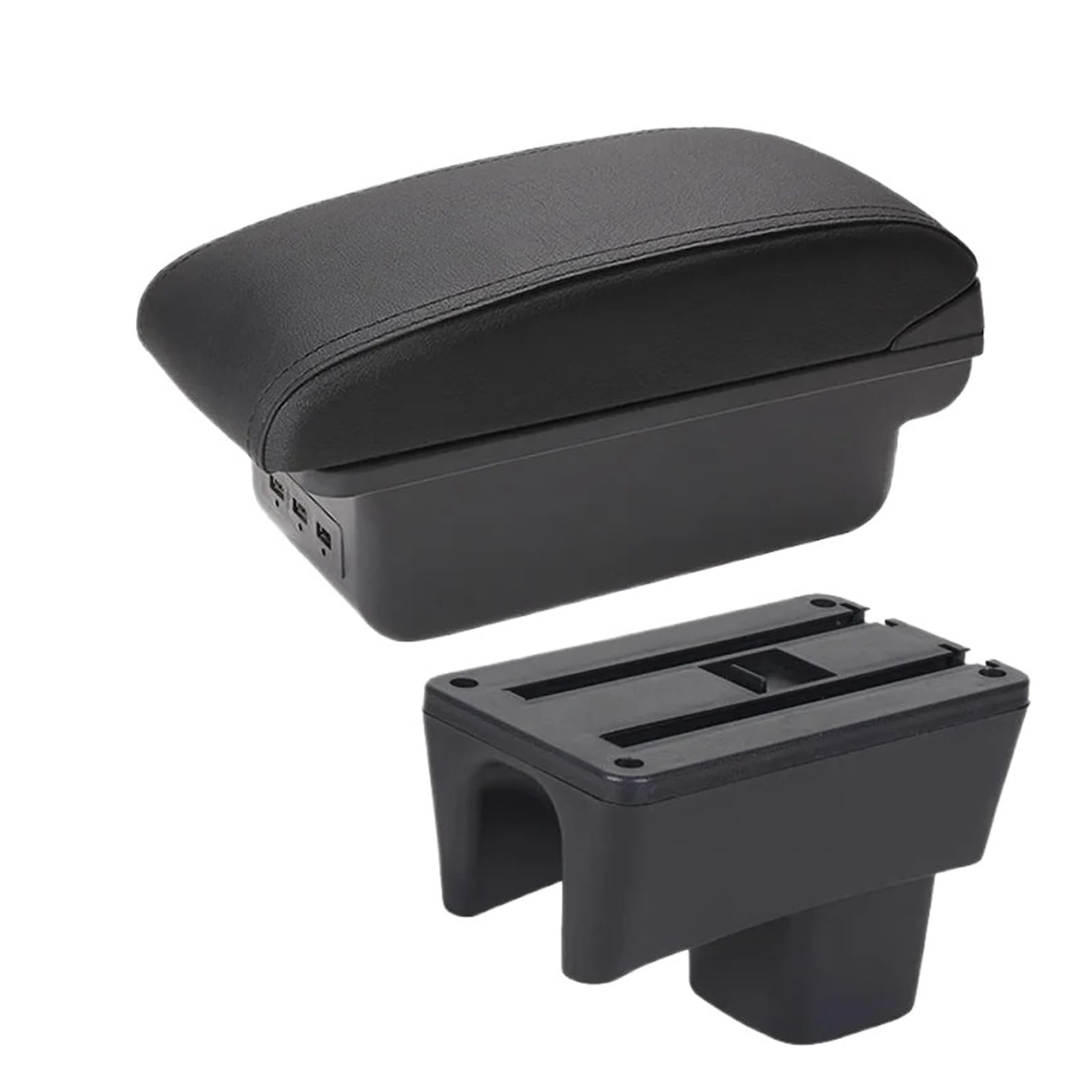 Car Armrests For Suzuki For Swift 2005-2024 Armrest Box Car Accessories Interior Details Storage Retrofit Parts Armrest Box(B2 Black line 3USB)