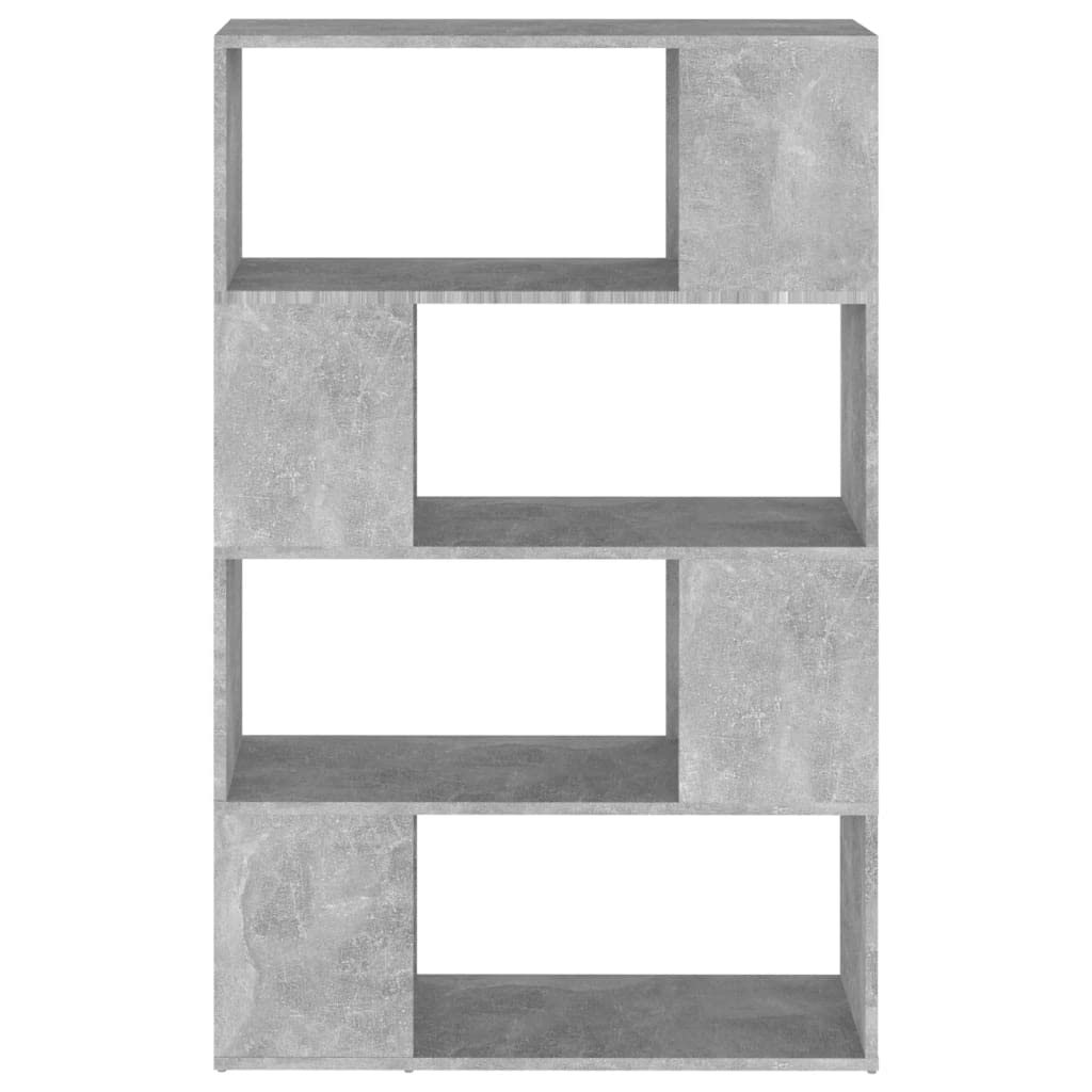 Générique Regał na książki / ścianka działowa szary beton 80 x 24 x 124,5 cm, elegancki i klasyczny design, 4 przestronne przegródki na magazyny Ranger, książki, DVD i przedmioty dekoracyjne,