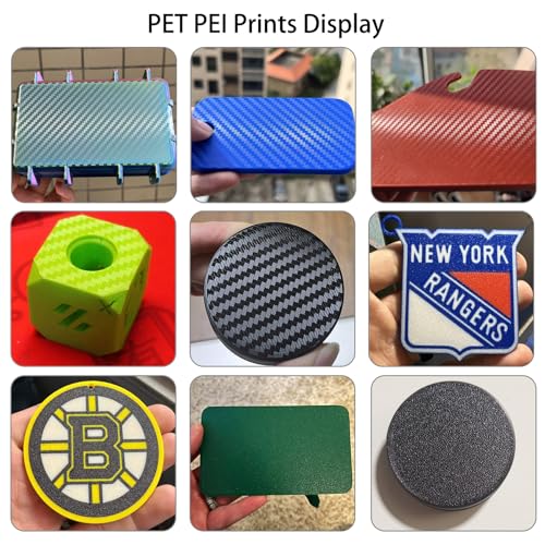 Image of 3D Printer PET+PEI Build Plate 257x257mm for Bambu Lab x1 P1P 3D Printer, Smooth Carbon Fiber PET+Textured PEI Spring Steel Build Plate,Double Sided Flexible Sheet Removable Platform