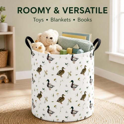 Image of MAIZMZ Kids Hamper Storage Bins Organizer Toy Box Laundry Basket Large Canvas Collapsible Chest for Home /Dorm /Kitchen /Pet /Office /Closet /Shelf /Gift Baskets