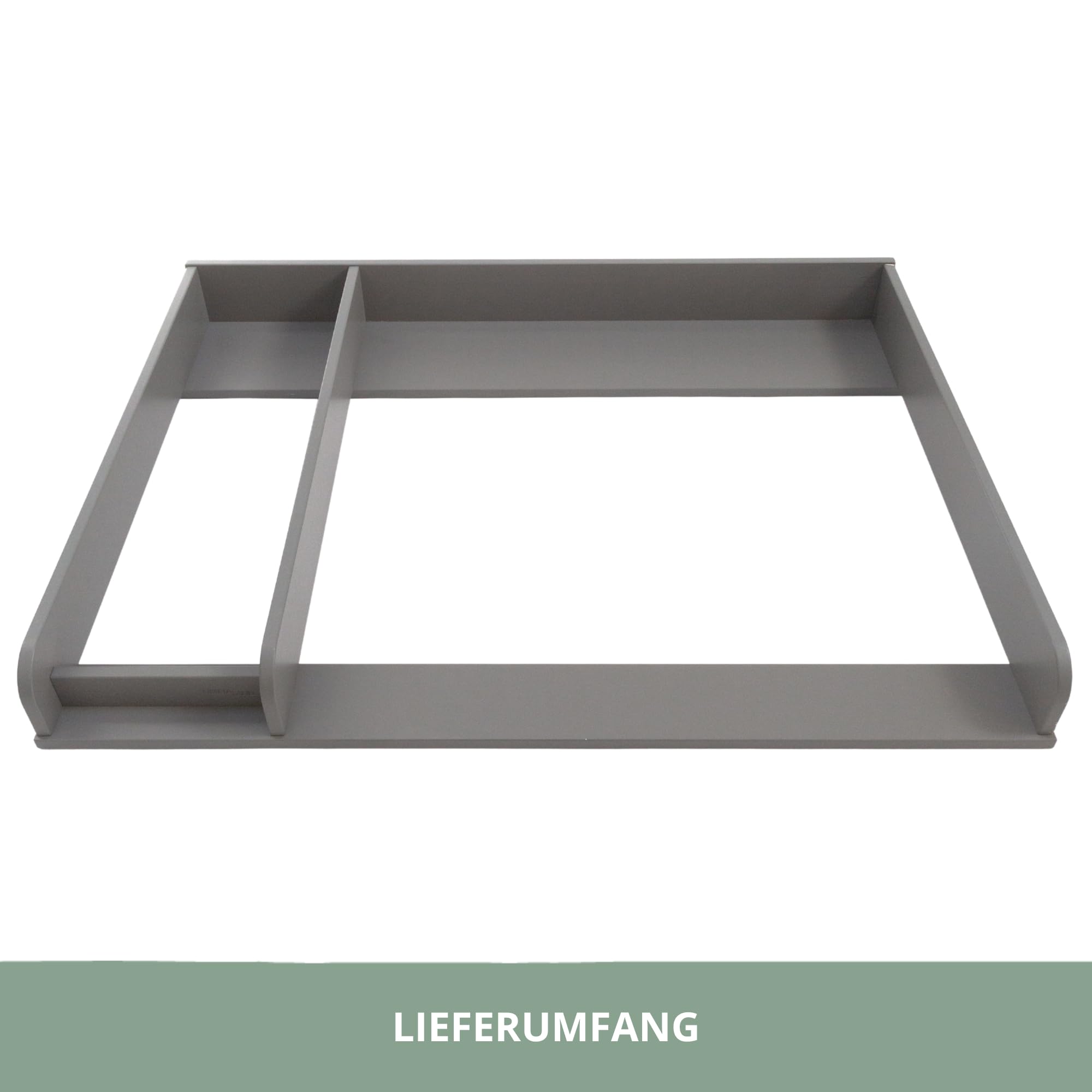 Wickelaufsatz für IKEA HEMNES Kommode - Grau, 108cm | Mit Trennfach, 100% MDF · Kommode nach der Wickelzeit normal weiternutzbar