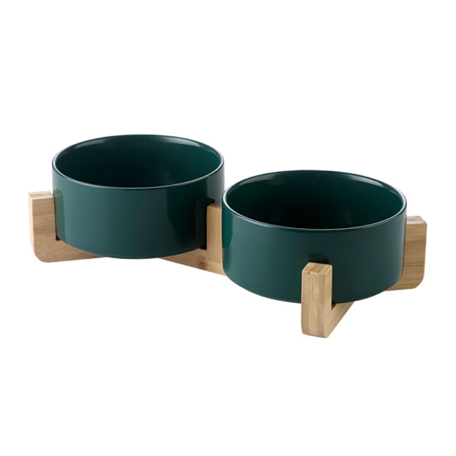 Cat Bowls, Cat Bowls With Removable Wood Base, Ceramic Elevated Cat Bowls, Cat Bowls Whisker Friendly, Dog Food Bowl for Cats And Puppy