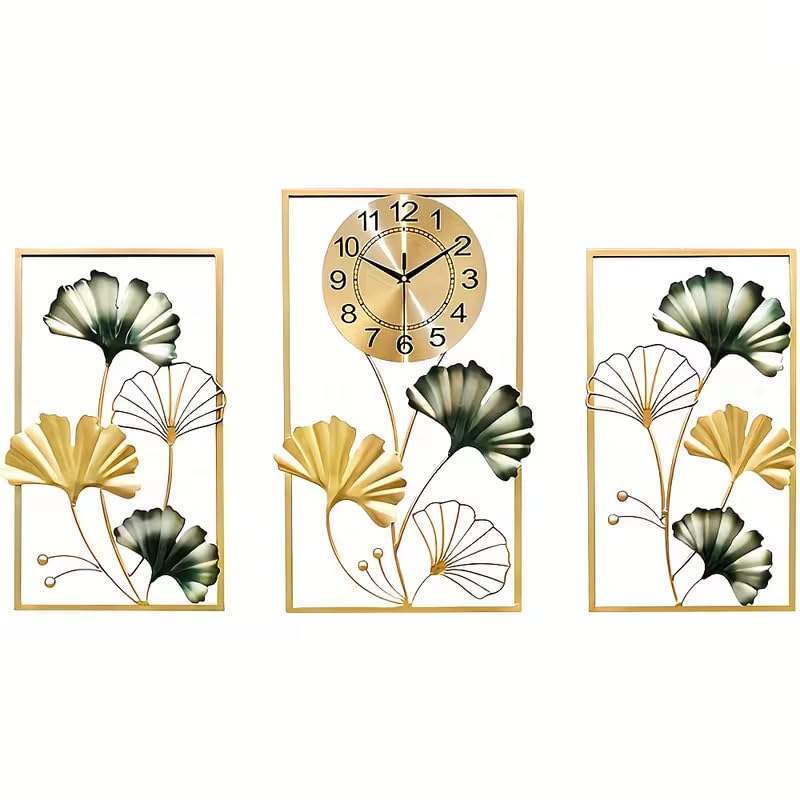 Image of Metal Wall Clock for Living Room Stylish Antique Big Wall Decor Clock Metal Unique Wall Clock for Home Decor (Set of 3)