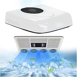 Treeligo Ar condicionado de teto de 12 V, unidade A/C de caminhão, resfriamento para trailer automotivo, caminhão, semi-caminhão, reboque de barco, reboques