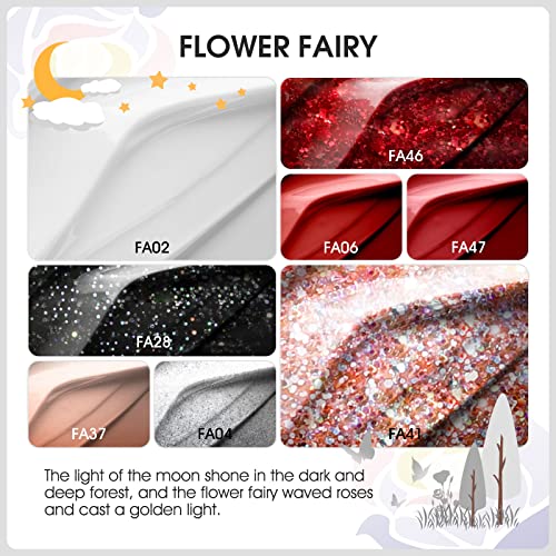 ROSALIND UV Nagellack Set Rot Gel Nagellack,8 Farben Shellac Weiß UV LED Lampe Gel Farben Für Nägel Gel Nail Polish Set – Bild 3