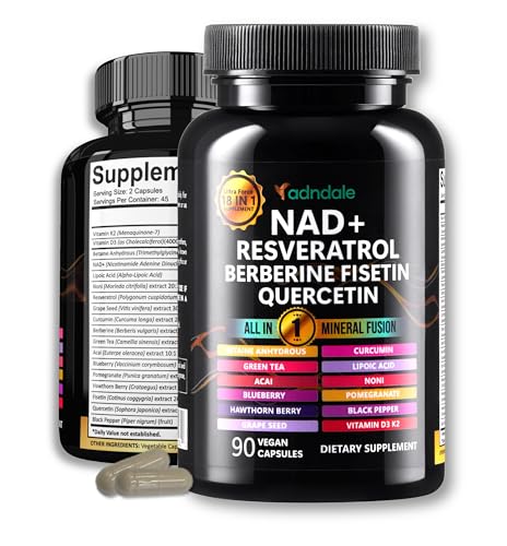 Adndale NAD Supplement. NMN Alternative Liposomal NAD+, Trans Res...