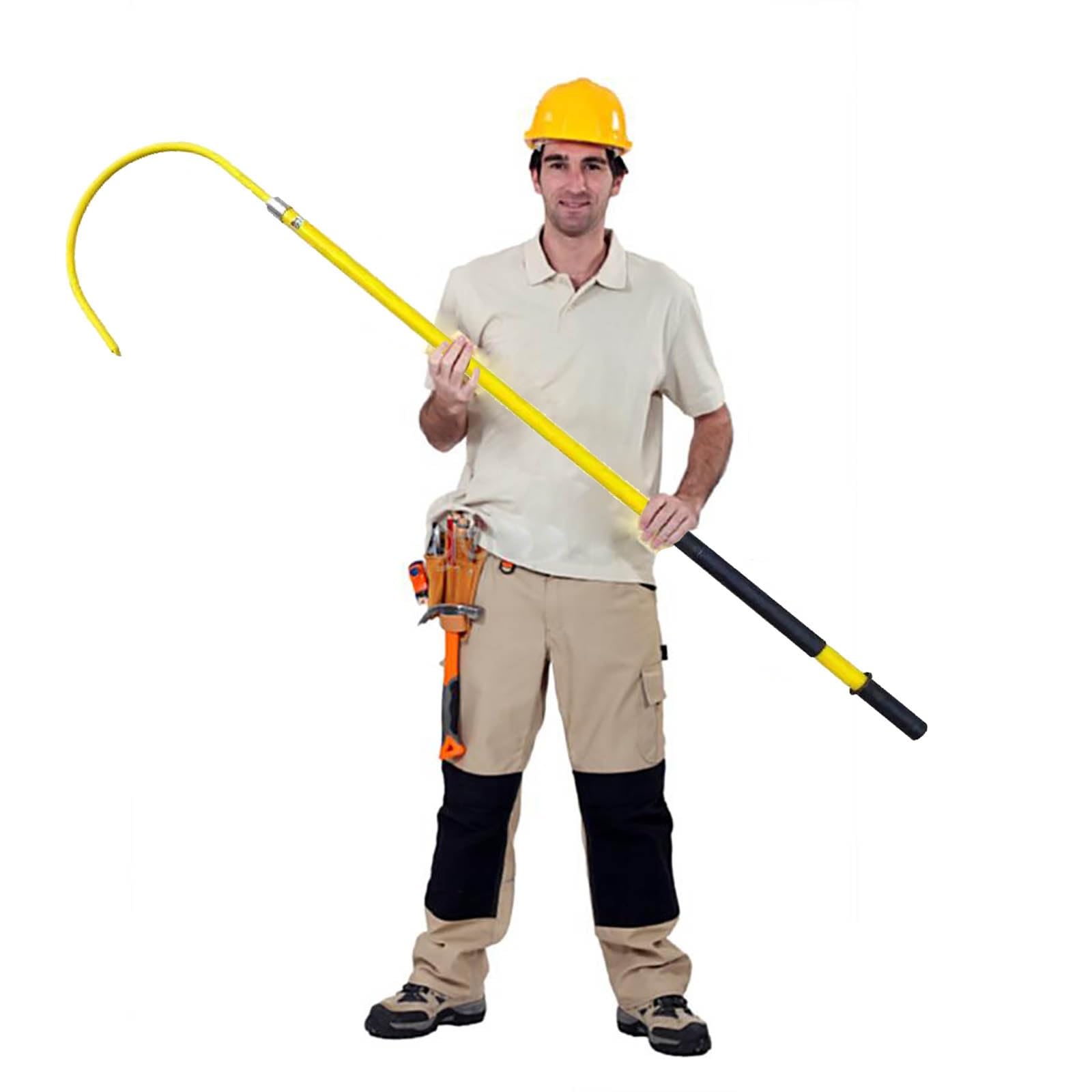 GTHTUHFD Insulated Electrical Rescue Hook For High Voltage 10 Kv – 220 Kv, Rescue Hook Against Electric Shock For Firefighters And Electricians For Emergency Rescue,Yellow-1m(39.4in/3.3ft)-10KV