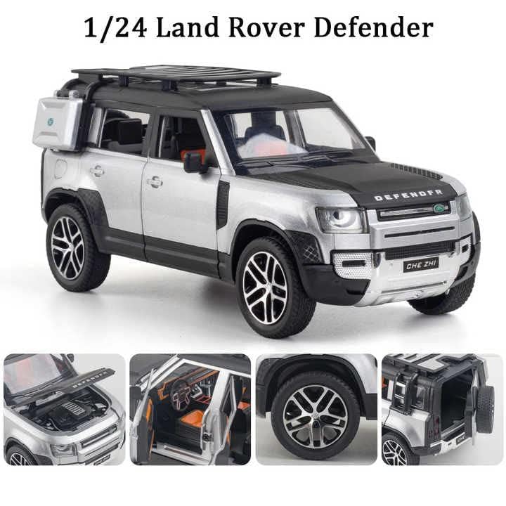 Image of 1:24 for Land Roover Range Roover SUV Car Model Simulation Sound and Light Pull Back Alloy Car Collection Ornaments Boy Toy Cars Scale Model Car(Colors as Per Stock)
