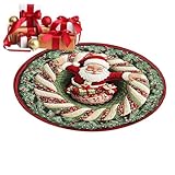 Weihnachts Fußmatte | Optische Täuschung Rutschfest Rund,Runde 3D Weihnachtsmann Weihnachts-Fußmatte,Für Wohnzimmer Eingangsbereich Büro Wohnung Bauernhaus Winter Feiertagsparty Dekoration Innenbereic