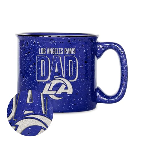 Rico Industries NFL Football Los Angeles Rams Dad 12oz Laser Engraved Campfire Mug