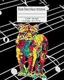 Blank Sheet Music Notebook: 100 Pages 12 Staff Music Manuscript Paper Lioness Cover 8 x 10 inches / 20.3 x 25.4 cm
