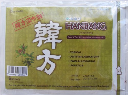 Hanbang Externasl Pain Relieving Herbal Cataplasma Patch 6 Sheets (Pack of 5)