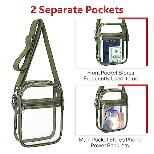 Image of PACKISM Clear Bag for Stadium Events - Clear Purses for Women Transparent Crossbody Messenger Bag for Concerts Game Day