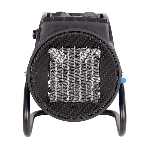 Cofan Calefactor cerámico industrial | Diseño portátil | 2 niveles de potencia | Termostato ajustable | 2000 W | Color azul | Adecuado para talleres y oficinas