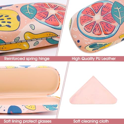 Image of PERFECTSIGHT Hard Shell Eyeglasses Case, PU Leather Protective Glasses Case, Cute Eyeglass Case for Women Men Girls