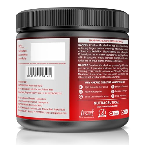 NAKPRO Micronised Creatine Monohydrate 250g - Image 3