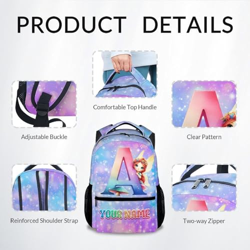 Personalized Backpack for Girls - Fairy Backpacks for Kids, Durable Toddler School Bookbag with Adjustable Straps4