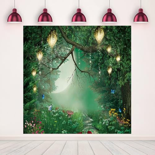 Fondo fotográfico 8x8 pies bosque encantado verde miniatura 2