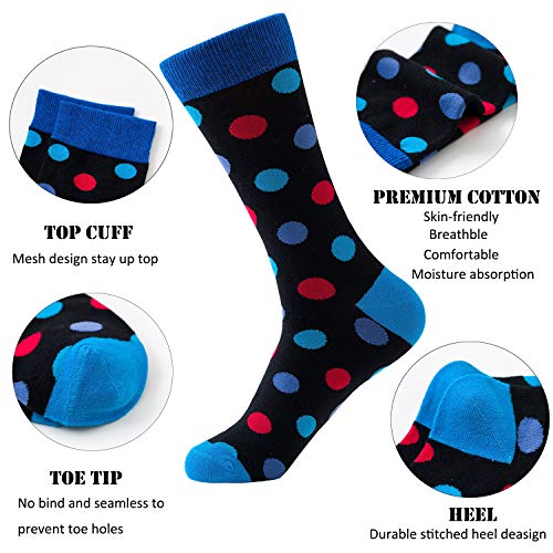 Mens Dress Socks Cotton Colorful Striped Patterned Socks for Men Women Solid Lightweight Breathable 6 Pack2