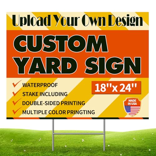 EnjoyView Custom Yard Sign with Stakes, Personalized Decorative Signs for Outside, Customized Full...
