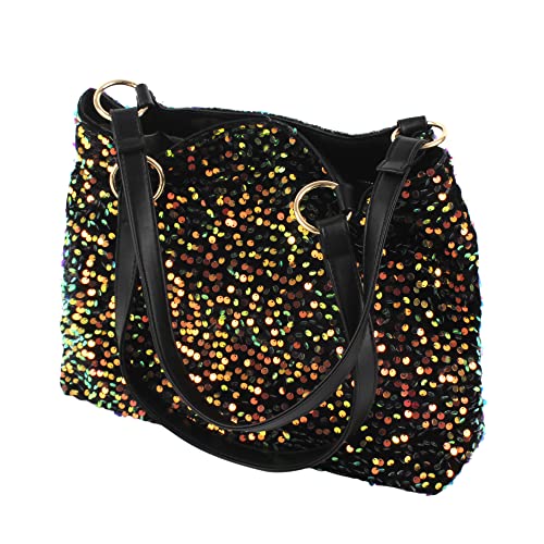 Bolso tote de hombro con lentejuelas brillante para mujer miniatura 5
