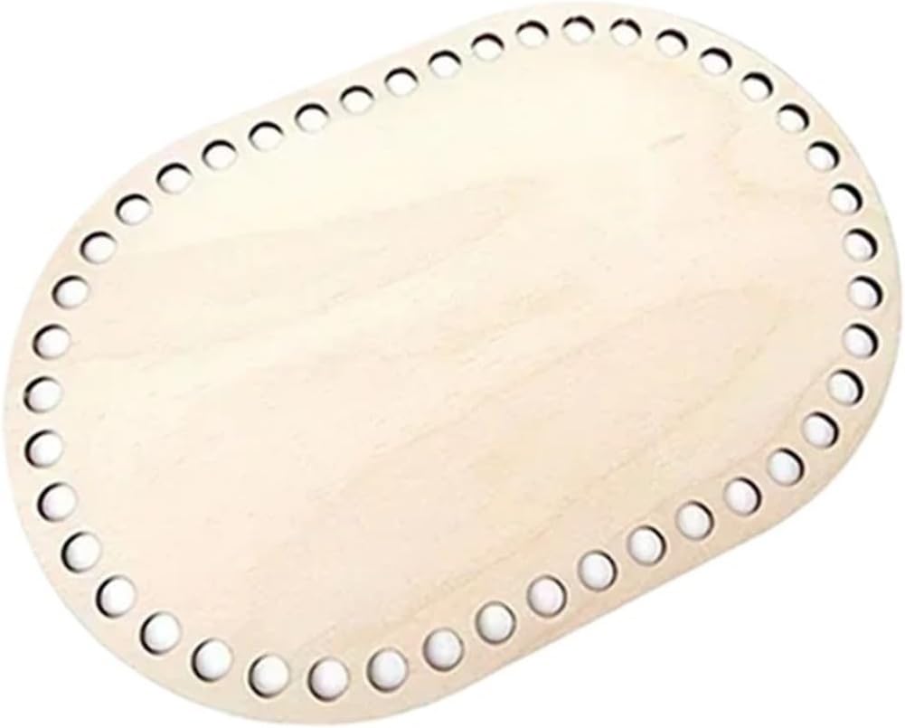 Wooden Basket Bottom Crochet Basket Base Oval Blank Solid Wooden Bottom for DIY Weaving Supply Craft Making Home Decoration for Knitters(Color 6)