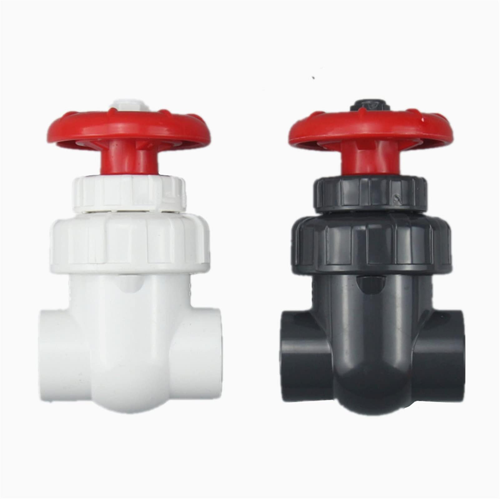 U-P-V-C Plastic Gate Valve Flow Control Valve Precision Control Valve Hand Wheel Switch Valve(DN15,Blanco)