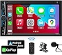 Car Stereo Carplay Android Auto: Double Din Car Radio 7 Inch HD Capacitive Touchscreen – Bluetooth Car Audio Receiver – LCD Display | Mirrorlink | Backup Camera | USB SD A/V Input | AM FM Radio
