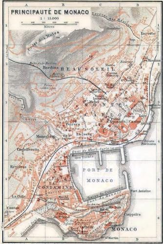 Monaco Map Journal: Vintage 1910 Map of Monaco Notebook (6