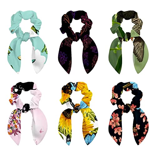 Chouchous oreilles lapin lot de 6 accessoires cheveux cadeau idéal filles et femmes