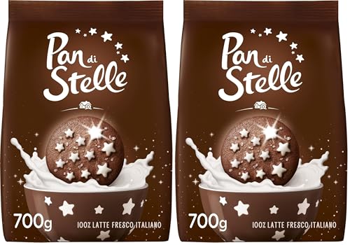 Pan di Stelle Biscotti Frollini con Cacao, Cioccolato e Latte Fresco Italiano, Colazione Ricca di Gusto, 700 g (Confezione da 2)