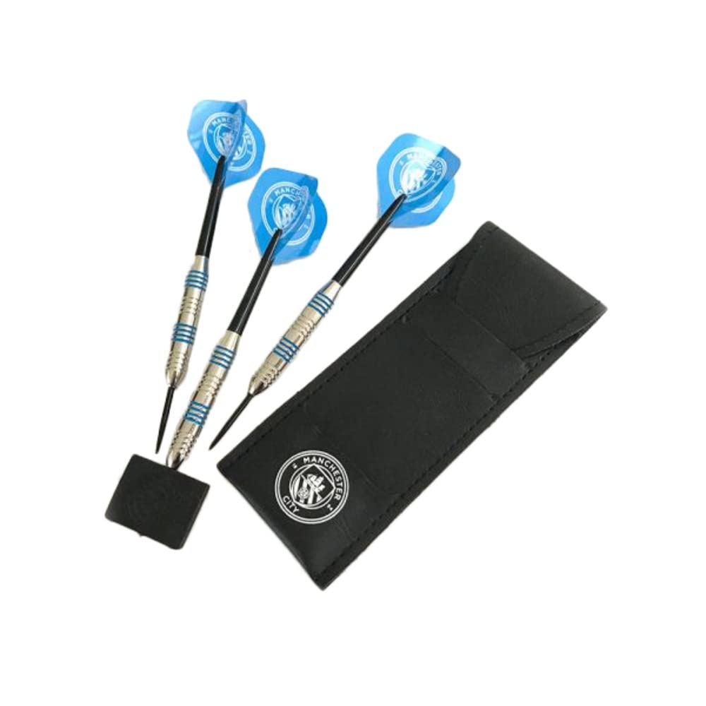 Manchester City FC Man City Three Pack Dart Set Darts, Adults, Unisex, Multicoloured (Multicoloured), One Size