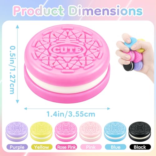 Image of 30 Pack Taba Squishy, Handmade Soft Cookie Squishy Silicone Stress Relief Toy, Cookie Squishy Toy Ultra-Soft Mochi Fidget for Stress and Anxiety Relief for Classroom, Birthday and Gifts