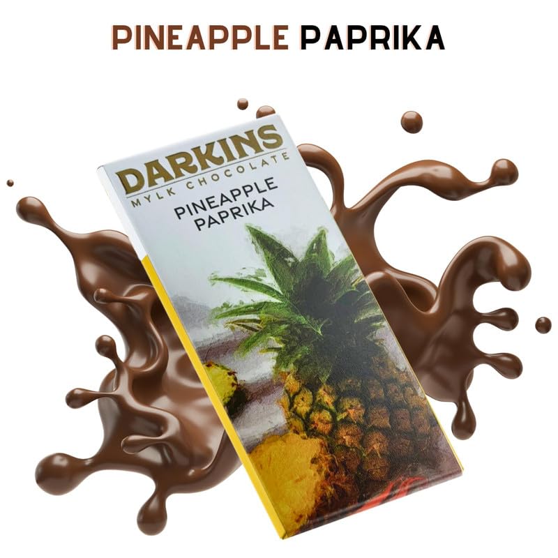 Image of Darkins Vegan Mylk Pineapple Paprika Chocolate | Unrefined Cane Sugar | Gluten-free | Hand Crafted Chocolate | 50 Gm Each Pack Of 2