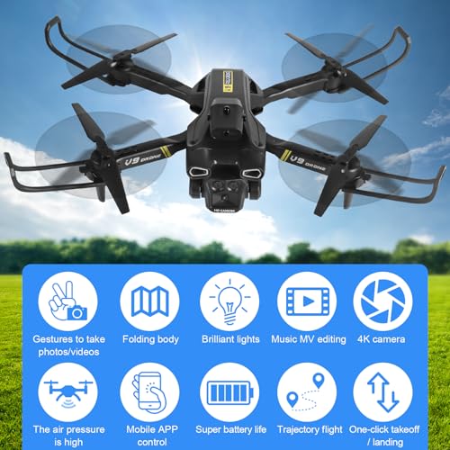 Drohne mit kamera 720p hd, WiFi FPV drone für Anfänger, RC Quadcopter mit 2 Batterien, Schwerkraft Sensor, Flip mode, Abflug/Landung mit einer Taste, One Taste Ruckkehr, Headless Mode – Bild 5