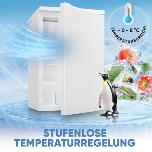 Bomann® Kühlschrank mit Gefrierfach | 109 Liter | energieeffizient, leise & kompakt | 2 Ablagen, Obst- & Gemüsefach | 4-Sterne-Gefrierfach | Türanschlag wechselbar | KS 7251 weiß