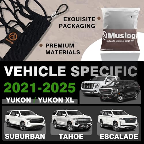 image for Muslogy Envelope Style Trunk Cargo Net Compatible with 2021-2025 Chevy