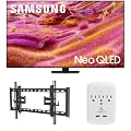 Samsung QN85QN90FAFXZA 85 Inch Neo QLED 4K QN90F Vision AI Smart TV with a Walts TILT-EXTENSION-37-90 Tilt Mount and Amber Protection 3-Outlet-Surge Surge Protector (2025)