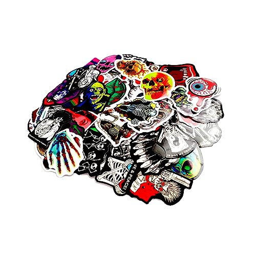 100 calcomanías de esqueleto de terror impermeables para personalizar botellas y coches 3